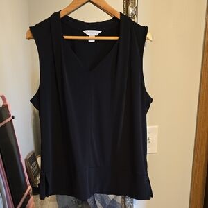 Eileen Fisher Black Sleeveless V-Neck Tunic Tank
